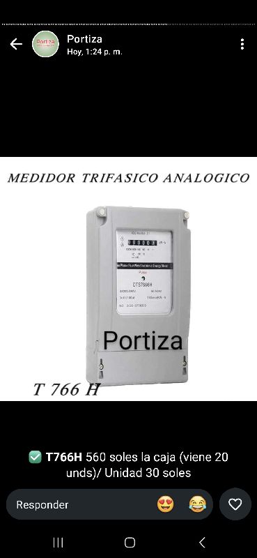 t 766 h medidor trifasico analogo