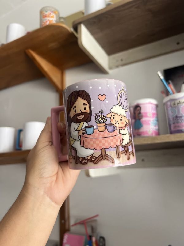 Taza con mango de color