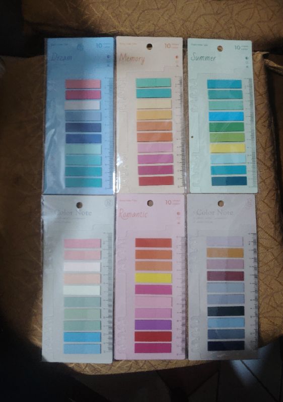 Pestañas COLOR NOTE de 10 colores pasteles