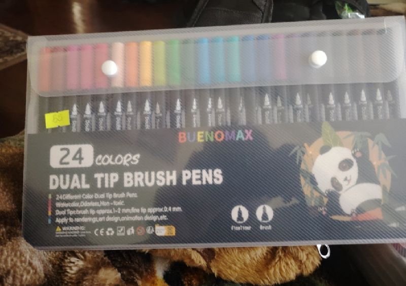 Marcadores BUENOMAX Dual Tip Brush Pens 24 unidades