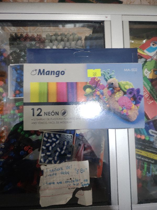 plastilina MANGO NEÓN de 12 unidades
