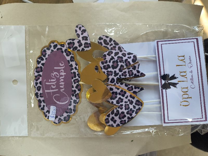 set cumpleaños animal print violeta