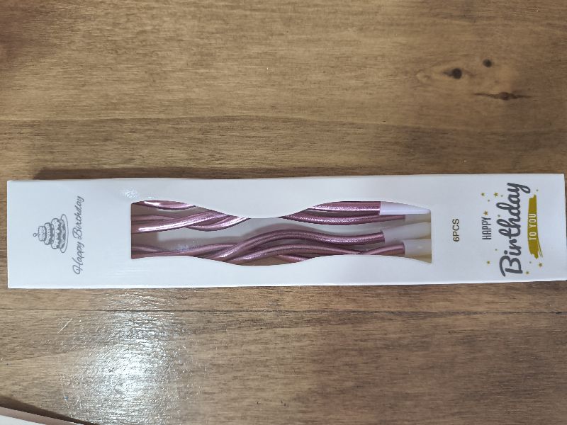 vela rosa x 6 en caja c/ondas
