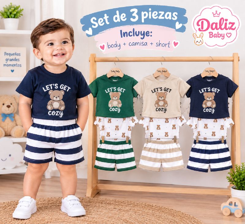 CONJUNTO DE 3 PIEZAS EURO BABY DE OSITO