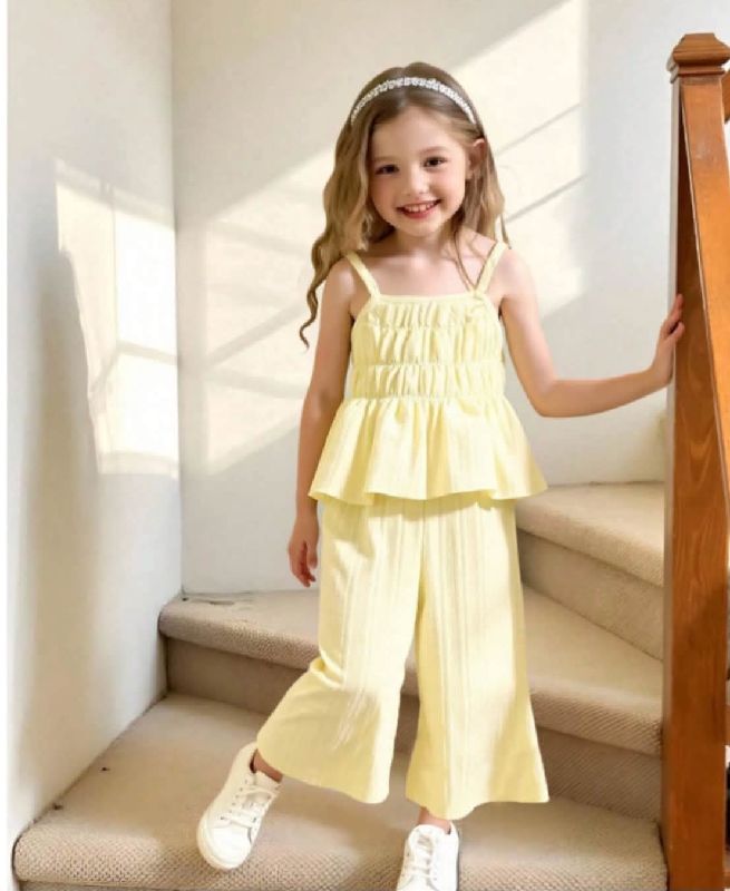 CONJUNTO AMARILLO CAMISA DE TIRANTES FRUNCIDO