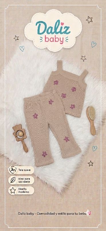 CONJUNTO PALAZO CREMA CON FLORES BORDADA EN ROSAS