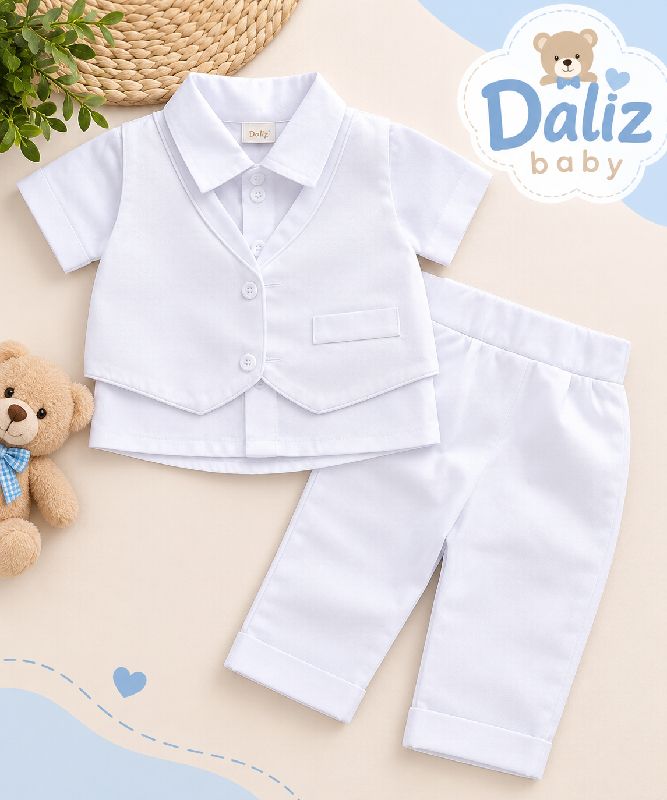 CONJUNTO BLANCO CON REFEJOS TORNASOL EN CHALECO