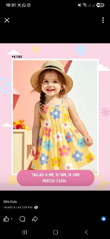 VESTIDO AMARILLO CON FLORES GRANDES