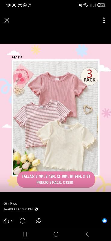 CAMISA PAK 3 / TONO ROSA Y AMARILLO