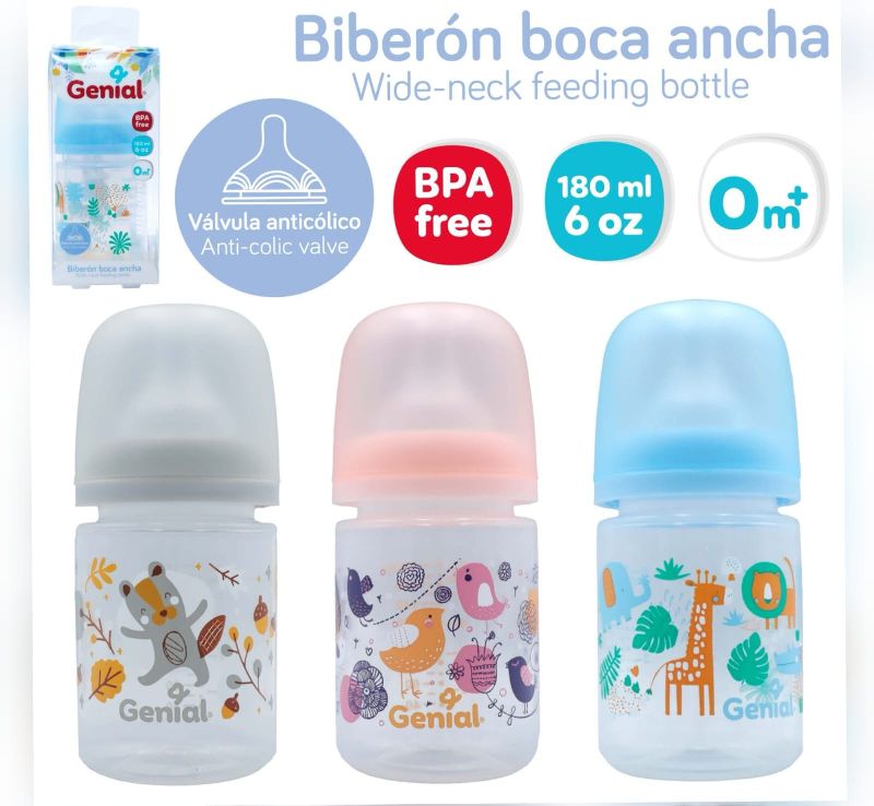 BIBERON BOCA ANCHA ANTI-COLICA GENIAL 6 ONZAS
