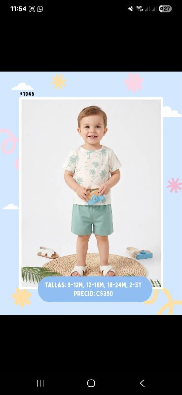 CONJUNTO DE CAMISA Y SHORT ESTAMPADO TROPICAL
