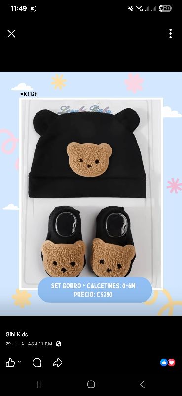 SET GORRA Y CALCETINES DE OSITOS