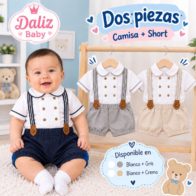 CONJUNTO FORMAL KIDS LAND CAMISA CON DETALLES