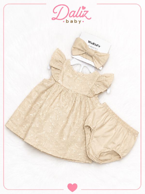 VESTIDO CREMA CON BORDADO WAKIDS