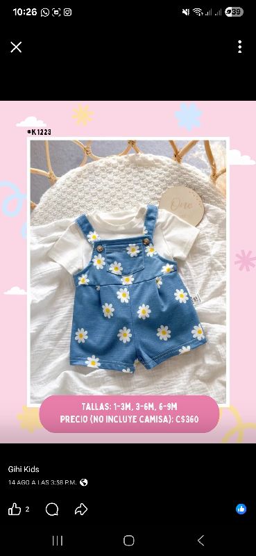 ENTERIZO TIPO JUMPER AZUL CON FLORES