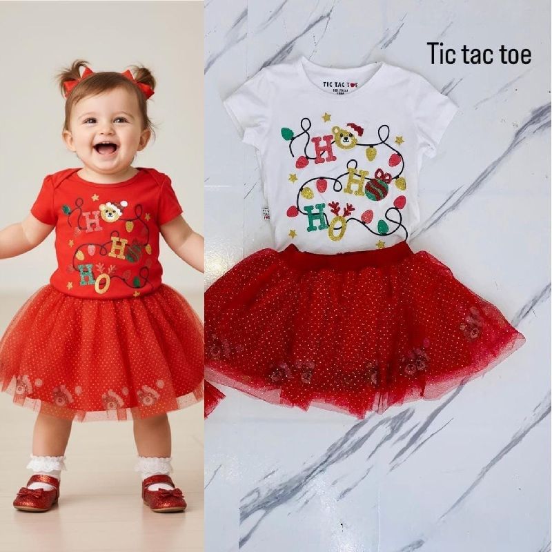 CONJUNTO DE FALDA Y CAMISA NAVIDEÑA TIC TAC