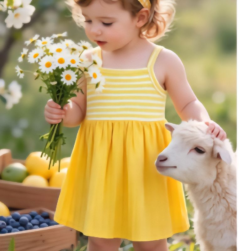 VESTIDO AMARILLO PARTE SUPERIOR A RAYAS
