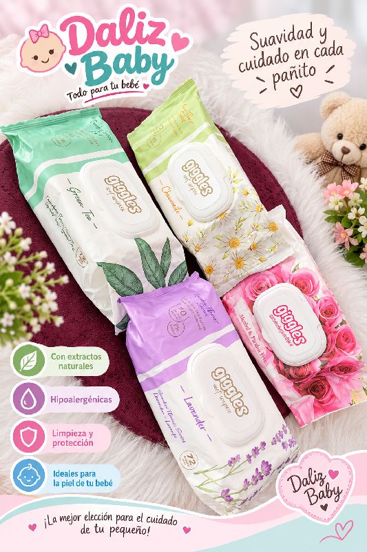 TOALLITAS HUMEDAS GIGGLES 72 UNIDADES CON AROMAS