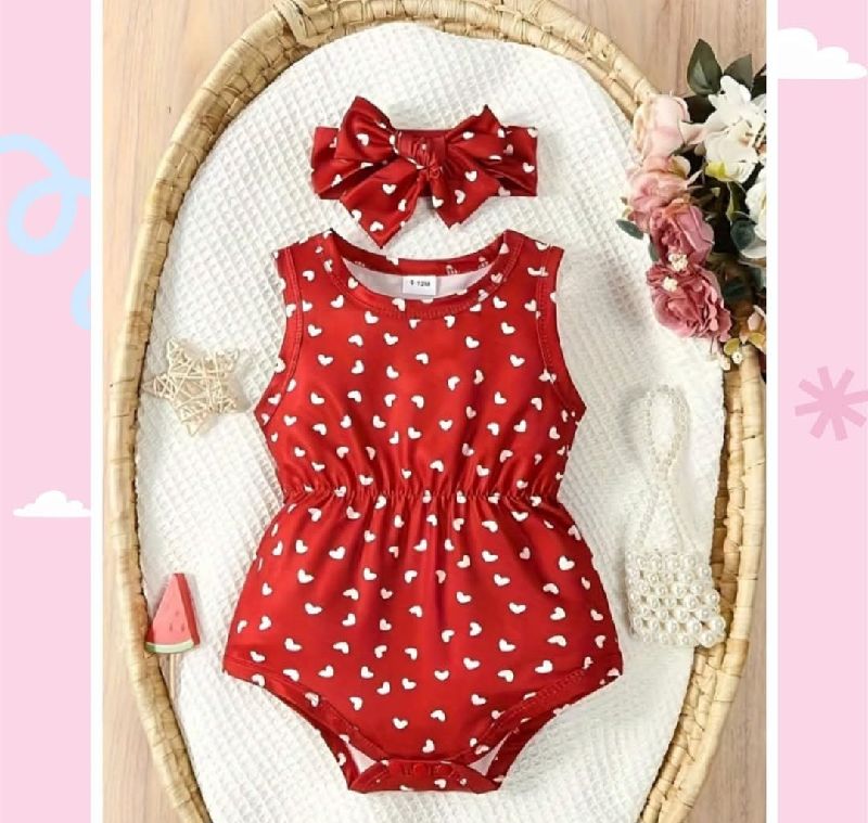MAMELUCO ROJO ESTAMPADO DE CORAZON