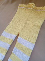 Pantalón rayas amarillas y blancas. 6-12 meses