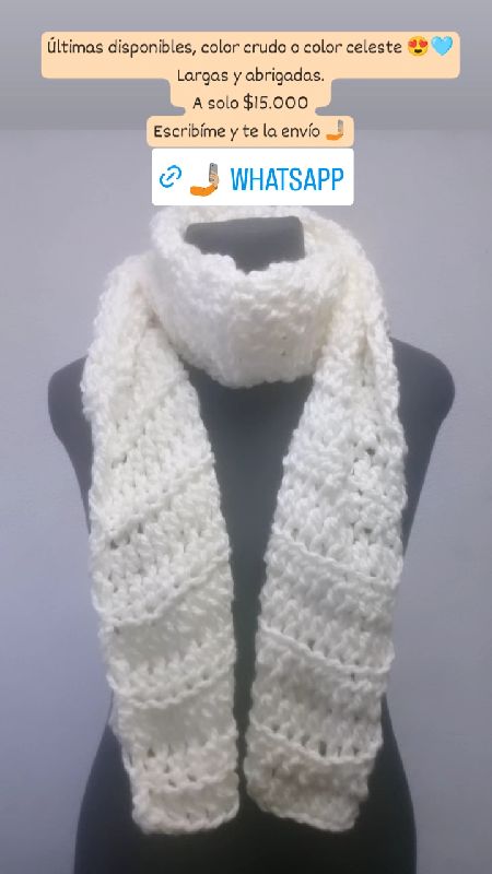 Bufanda larga color crudo