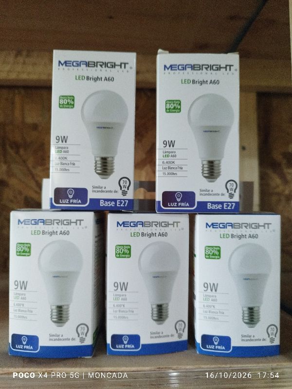 ampolletas 9 watts