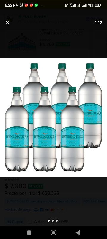 benedictino 1.5L gasificada