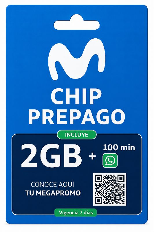 chip movistar 2gb + 100 min