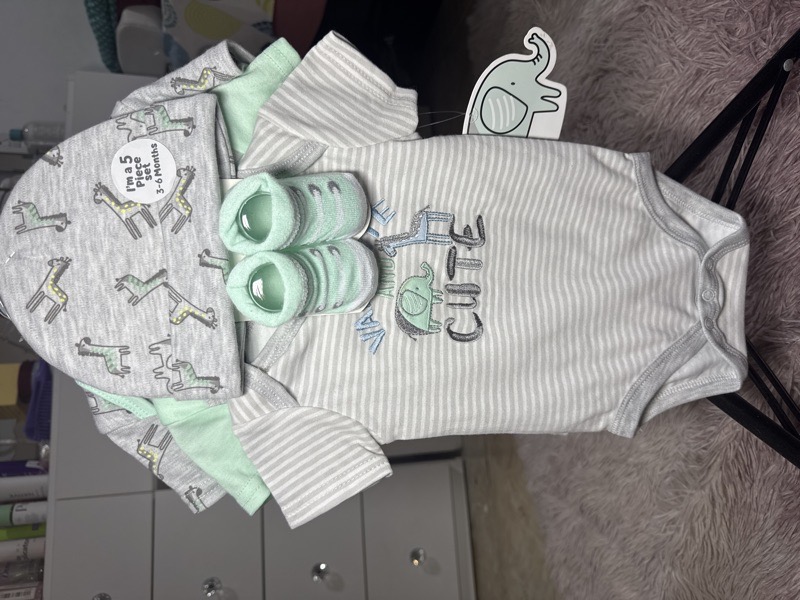 set 5 piezas bebé niño talla 3-6 meses