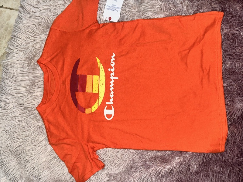 camisa champion naranja talla 10-12 años