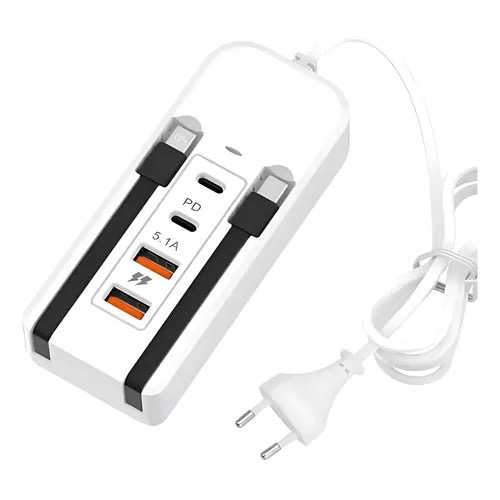 Cargador Usb-c + Usb Carga Rápida Multifunción