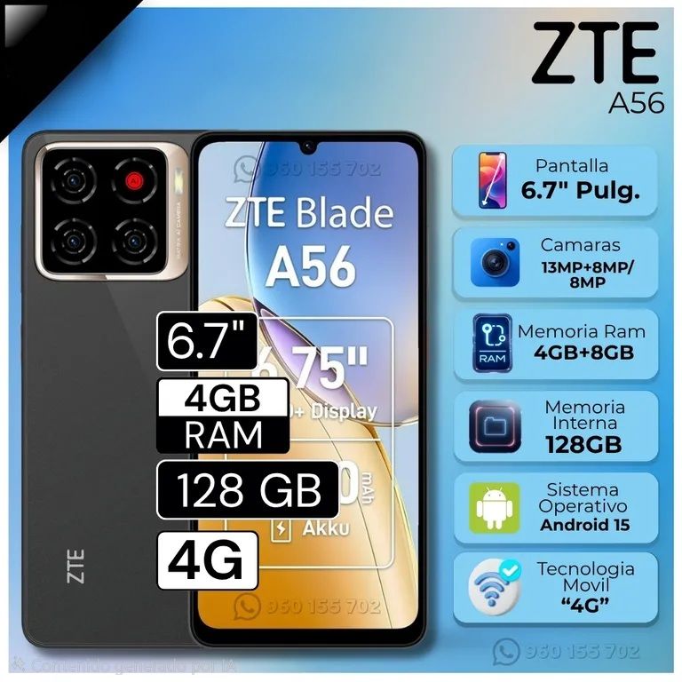 ZTE A56 128GB 4RAM