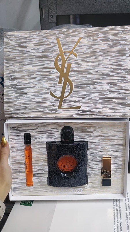 SET BLACK OPIUM YSL perfume 90ml y 10ml edp y labial