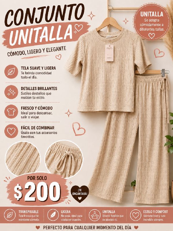 conjunto beige