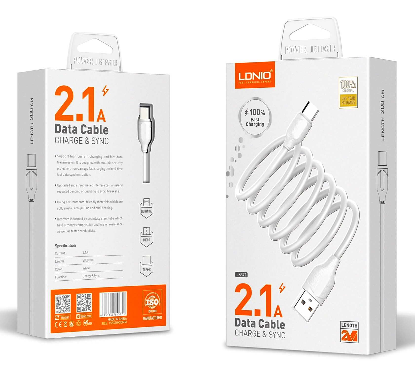 Cable LDNIO LS372 S6 2MT V8