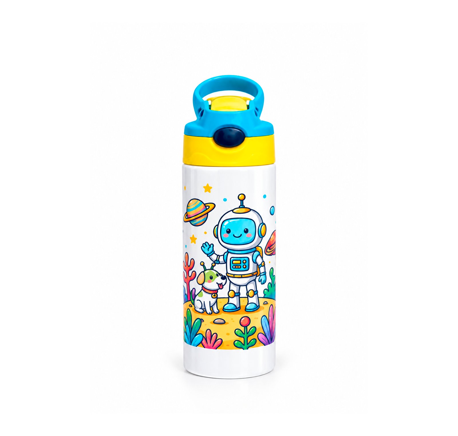 Botella Blanca 500ml Amarillo/Azul Niño