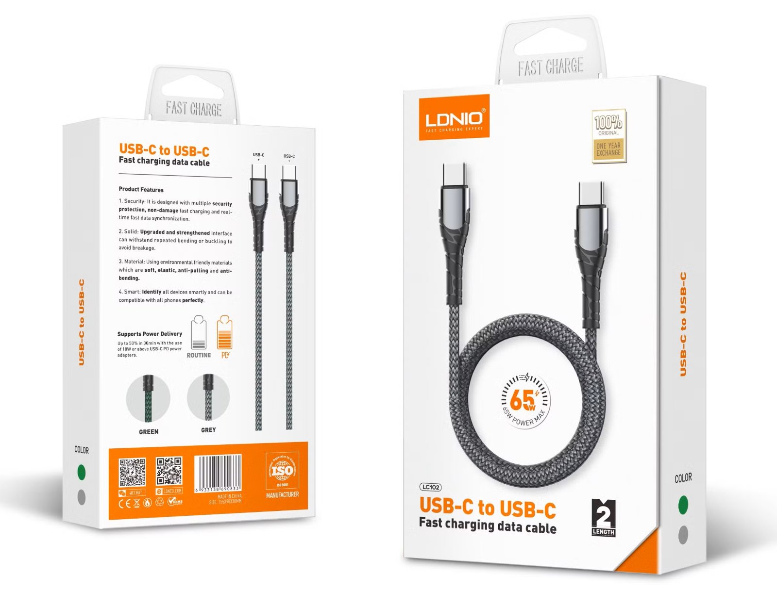 Cable LDNIO LC212-65W C-C 2MT
