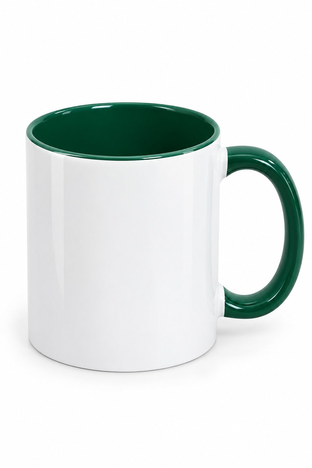 Taza Interior y Asa Verde Oscuro