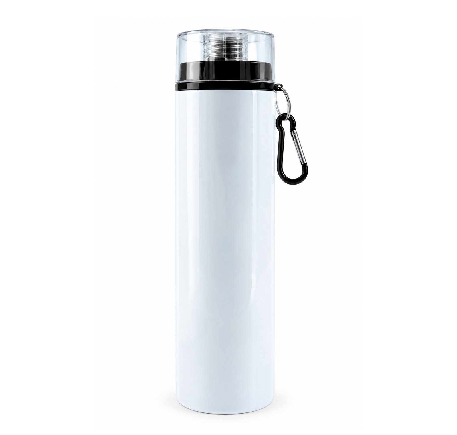 Botella Blanca 750ml con Carabina Tapa Negro
