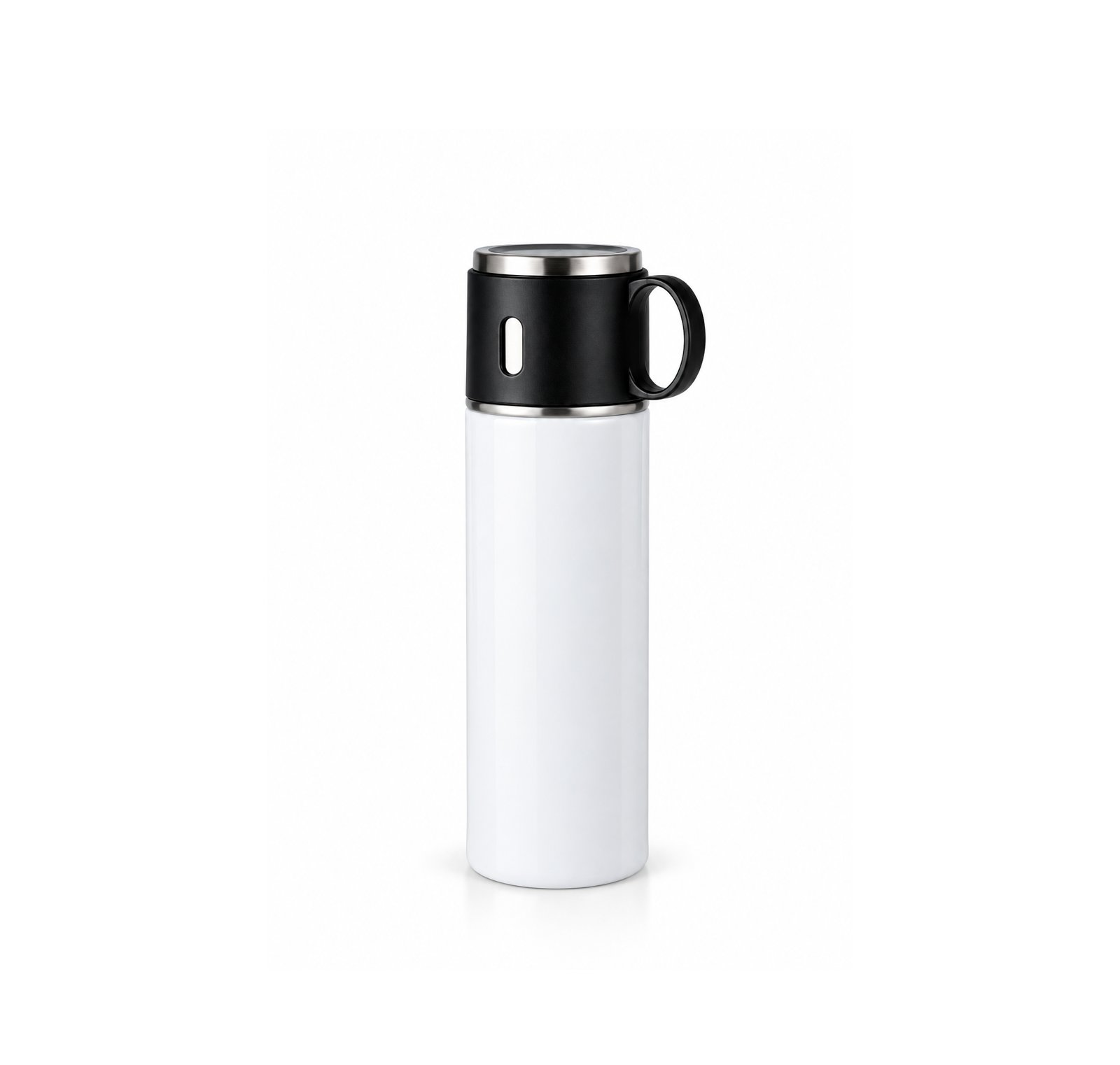 Botella Acero 500 ml C/taza 500ml/TazaNegra