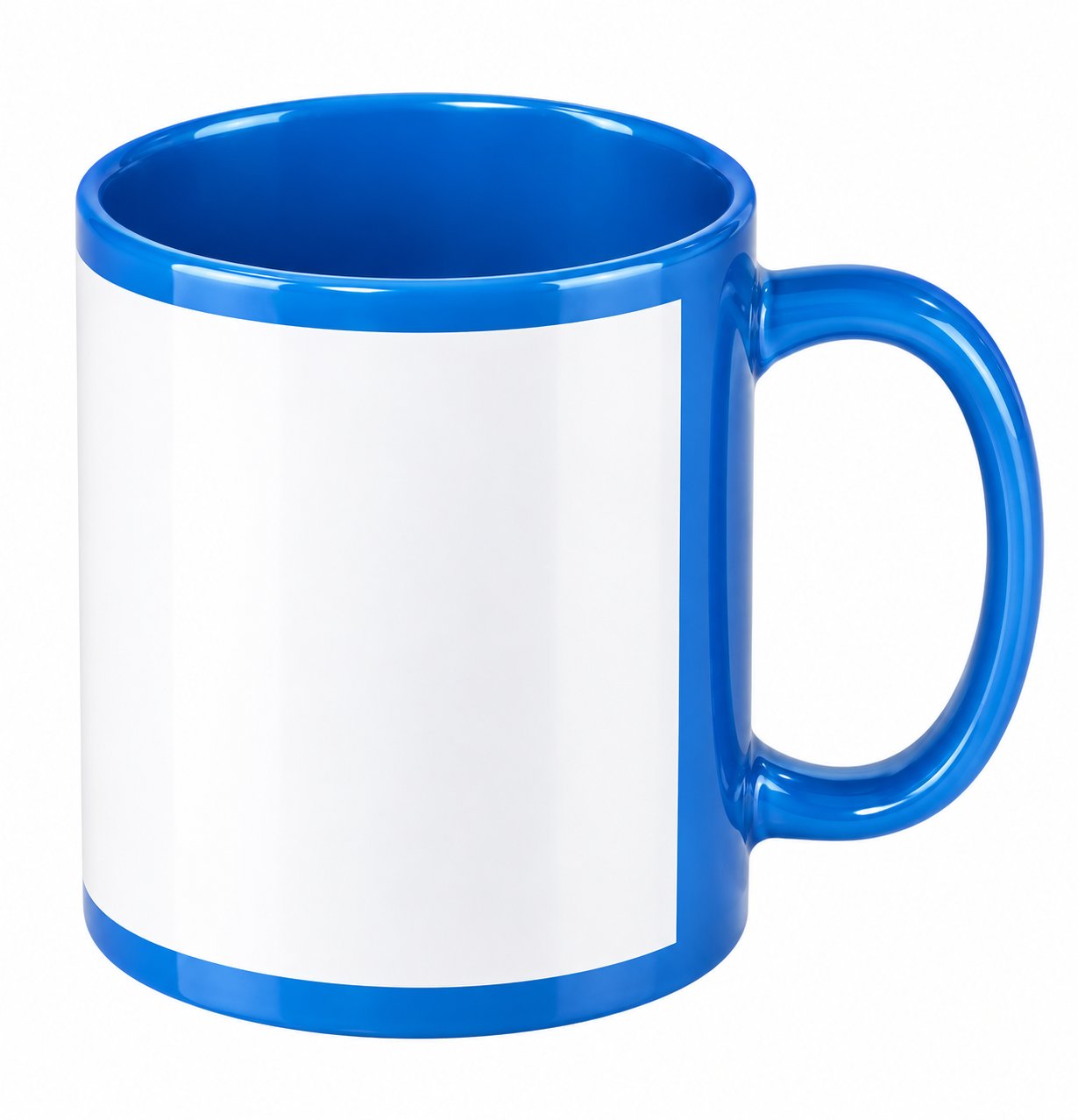 Taza Azul con Parche Blanco