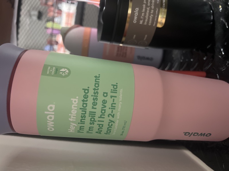Owala con popote 710 ml rosa