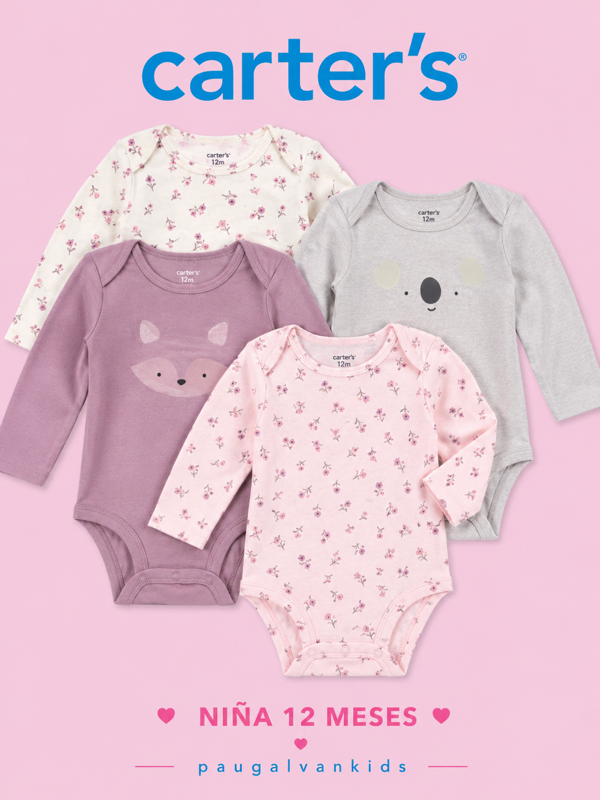 set 4 pañaleros niña flores 12 meses
