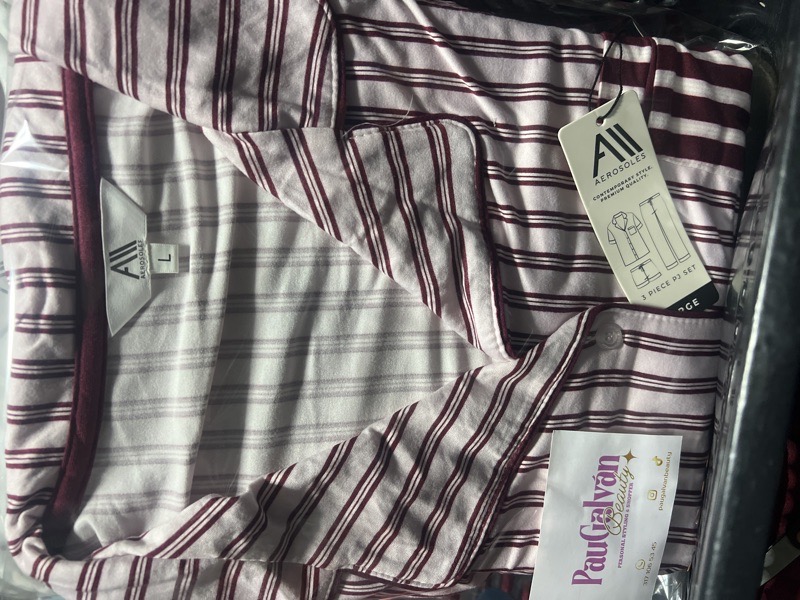 pijama rayas talla L burgund