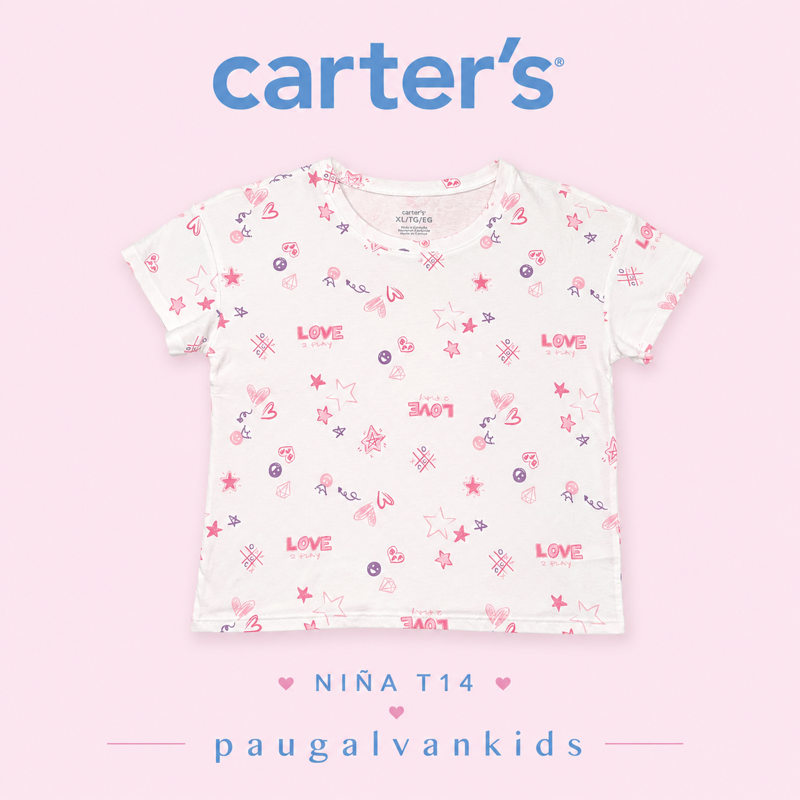 blusa niña talla 14 estrellas y love