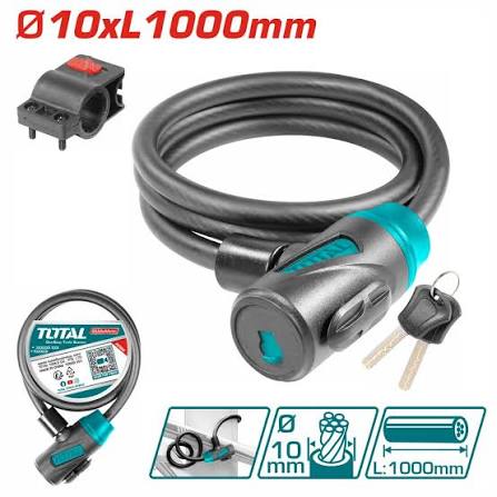 candado de cable para bicicleta con soporte