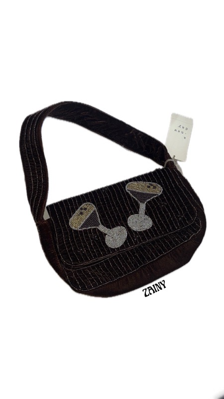 BOLSA CAFÉ TERCIOPELO