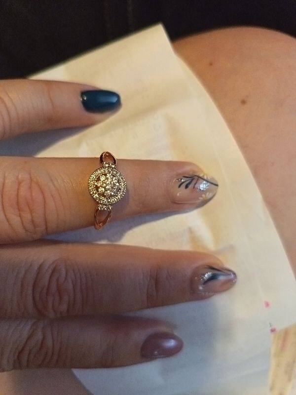 Anillo 009 Flor con Cristales Swarovski 18k oro rosa