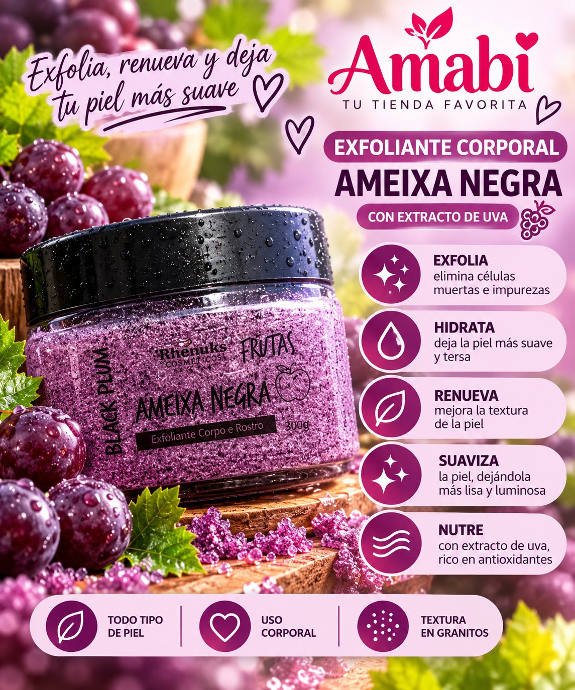 Exfoliante Rhenuks Ciruela Negra 300 g