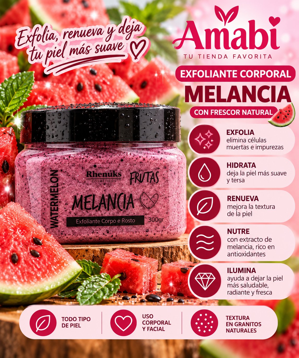 Exfoliante Rhenuks Sandía 300 g